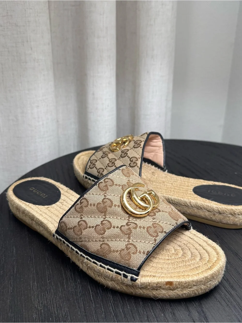 Gucci Matelasse Pilar GG Canvas Espadrille Sandals 39